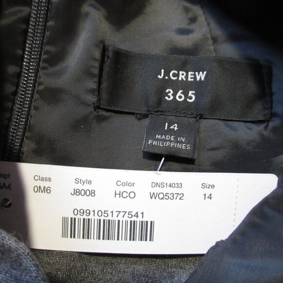 NWT J.Crew 365 Mock Neck Sheath in Heather Coal Gray Stretch Ponte Dress 14 - Picture 2 of 3